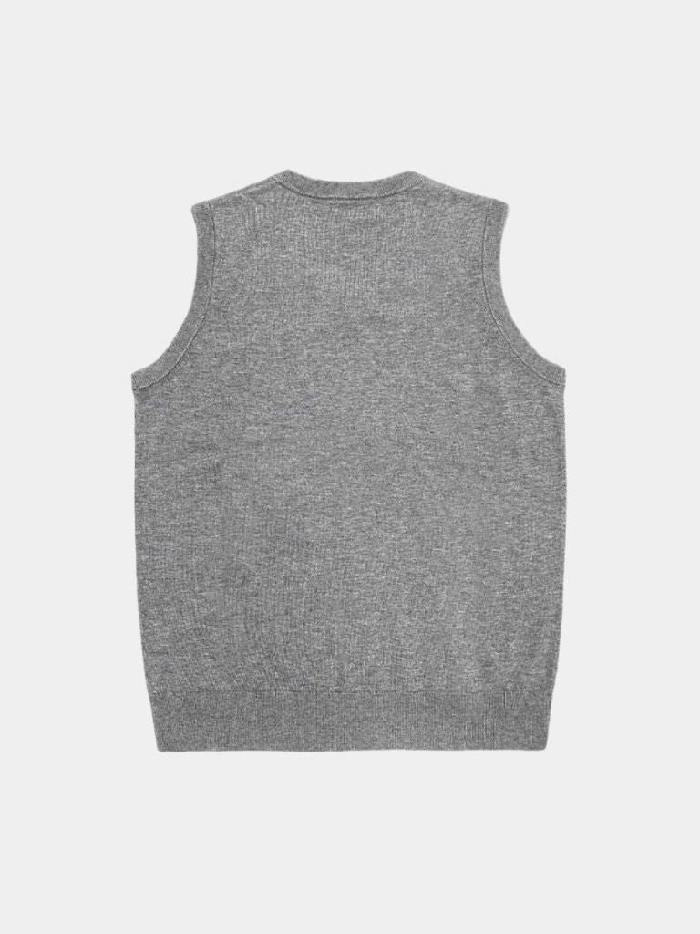 100% Cashmere V Neck Knit Vest - Cross & Crown