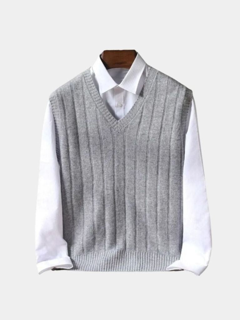 100% Merino Wool Pullover Sweater Vest - Cross & Crown