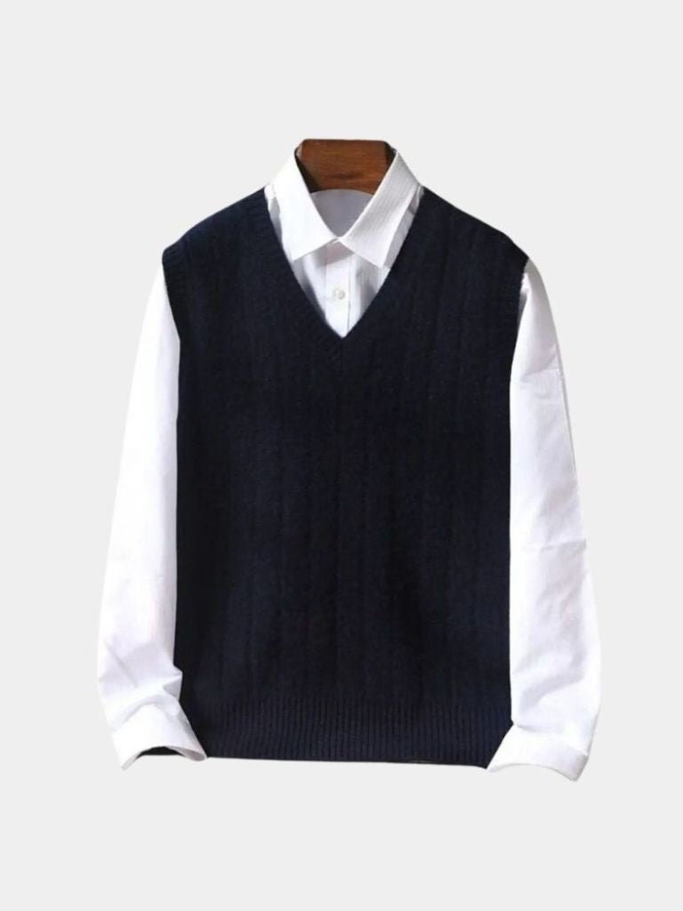 100% Merino Wool Pullover Sweater Vest - Cross & Crown