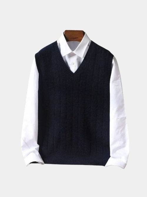 100% Merino Wool Pullover Sweater Vest - Cross & Crown