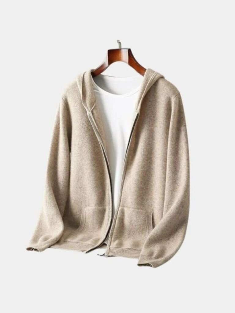 100% Merino Wool Zip Solid Color Sweater - Cross & Crown