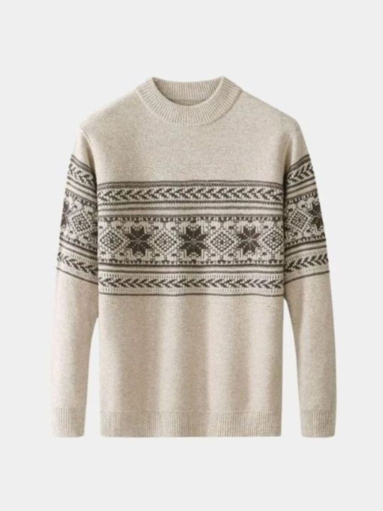 100% Wool Fair Isle Pullover Sweater Jumper - Cross & Crown