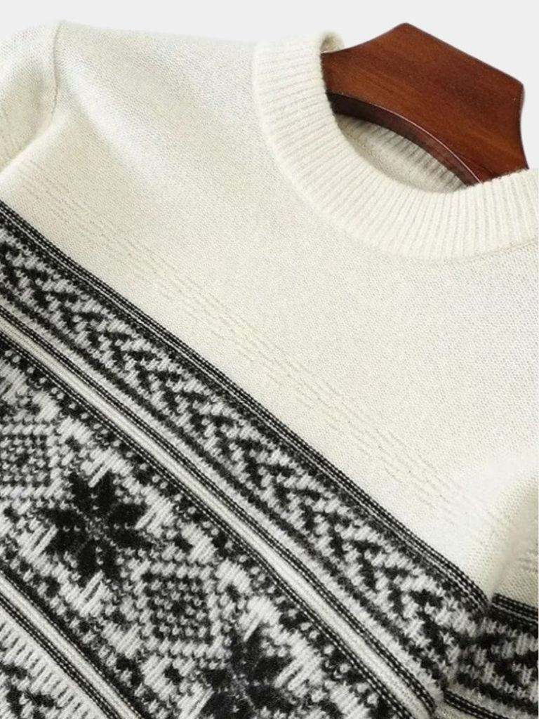 100% Wool Fair Isle Pullover Sweater Jumper - Cross & Crown