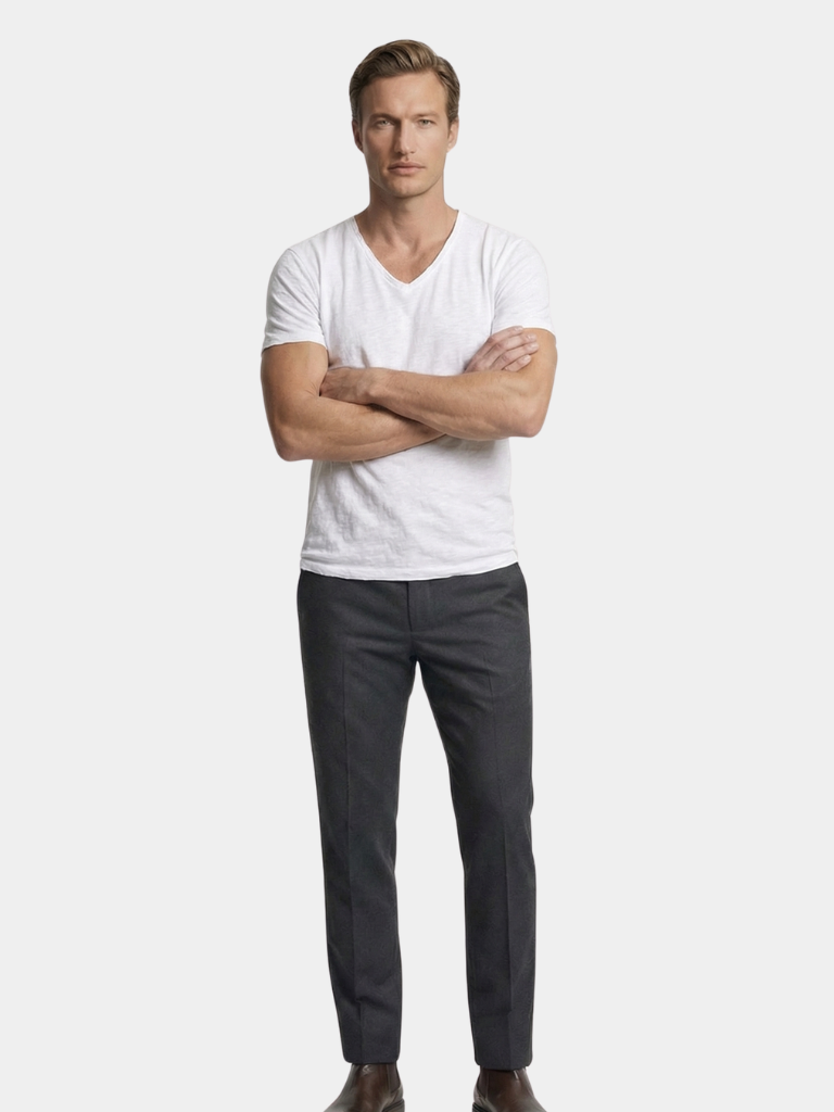 Albo Classic Linen V Neck T-Shirt – Cross & Crown