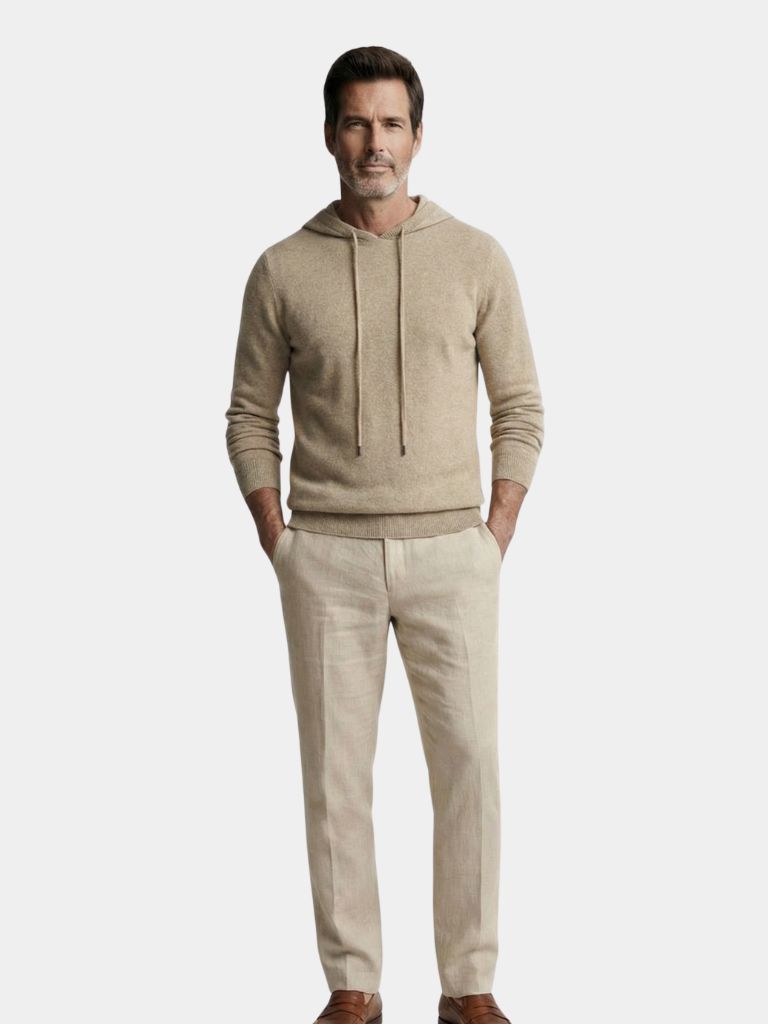 100% Cashmere Hooded Sweater - Cross & Crown