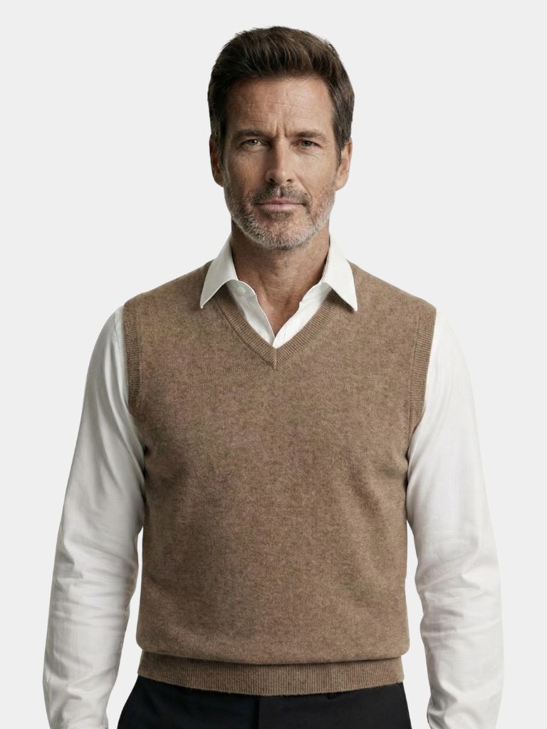 100% Merino Wool Sweater Vest - Cross & Crown