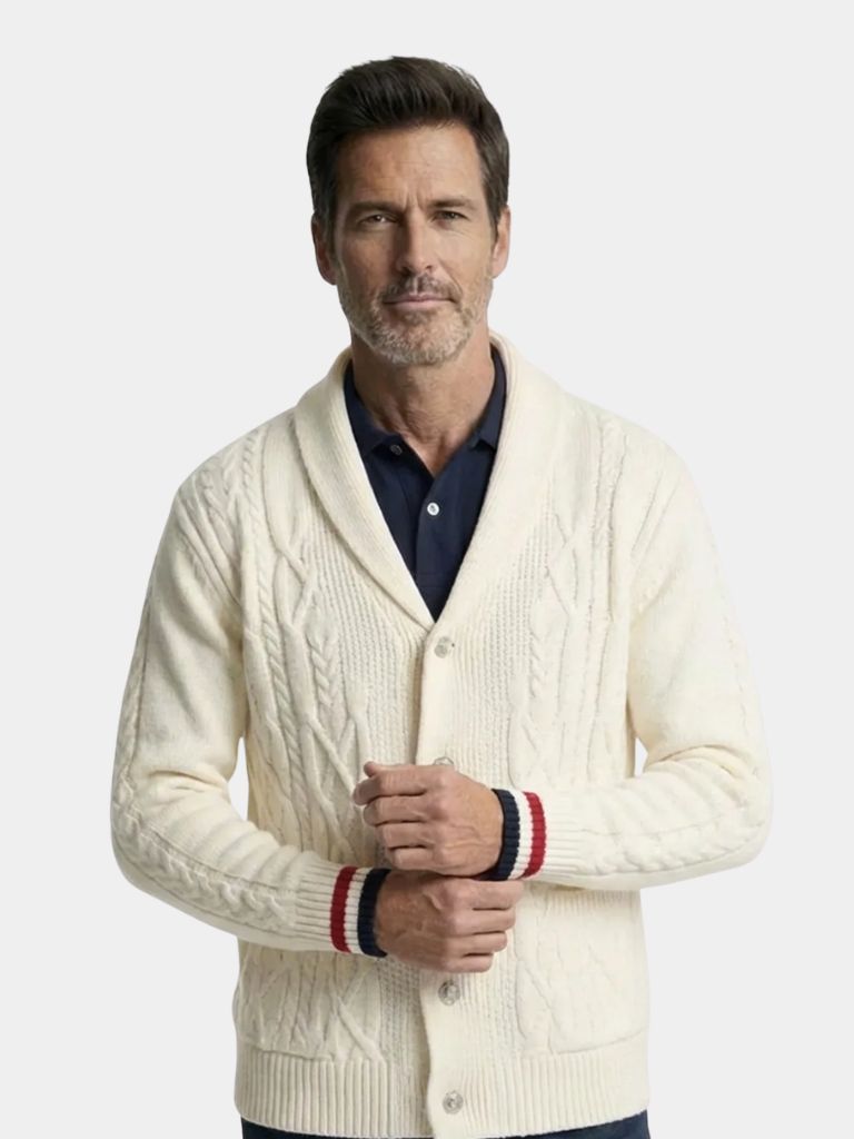 Academy Shawl-Neck Knit - Cross & Crown