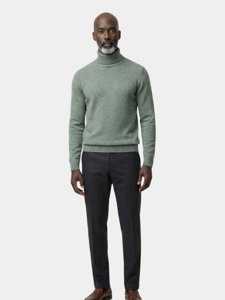 100% Merino Wool Turtleneck Sweater - Cross & Crown