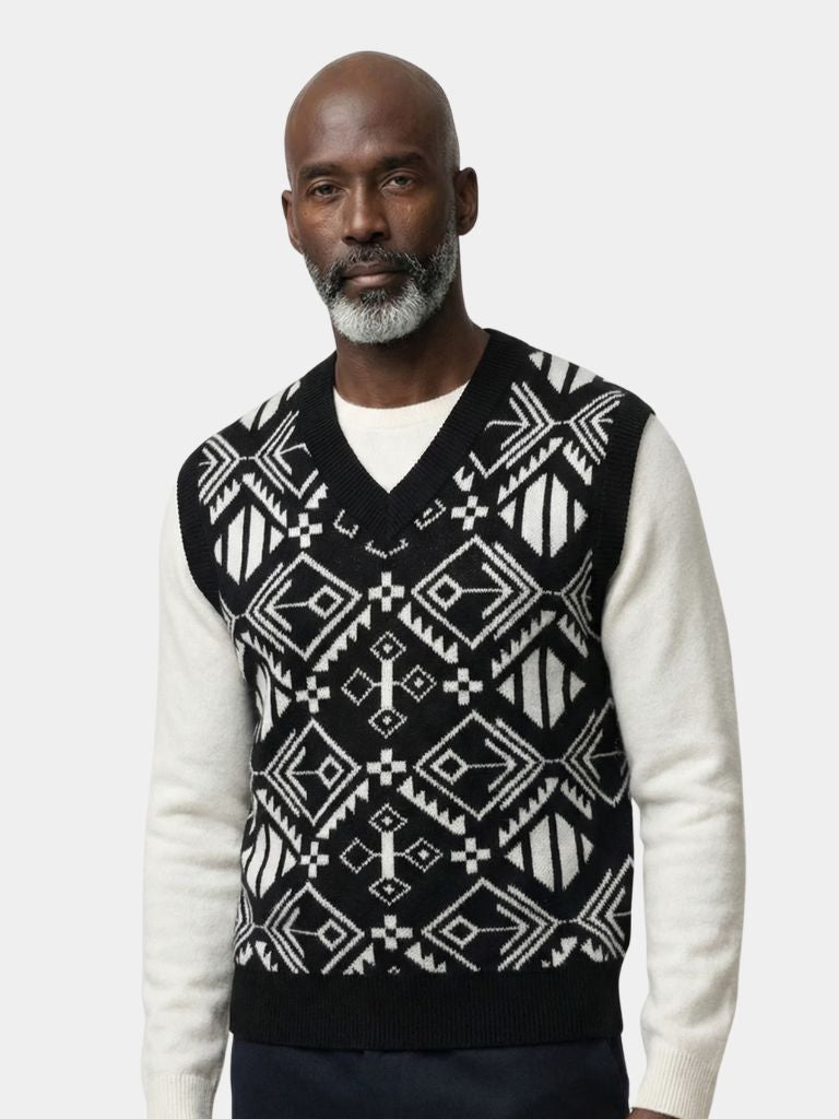 Academic Retro Knit Vest - Cross & Crown