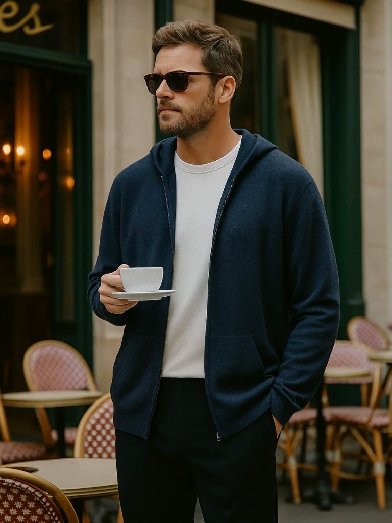 100% Merino Wool Zip Solid Color Sweater - Cross & Crown