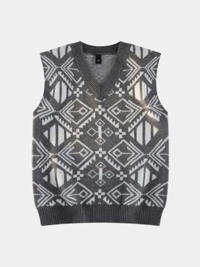 Academic Retro Knit Vest - Cross & Crown
